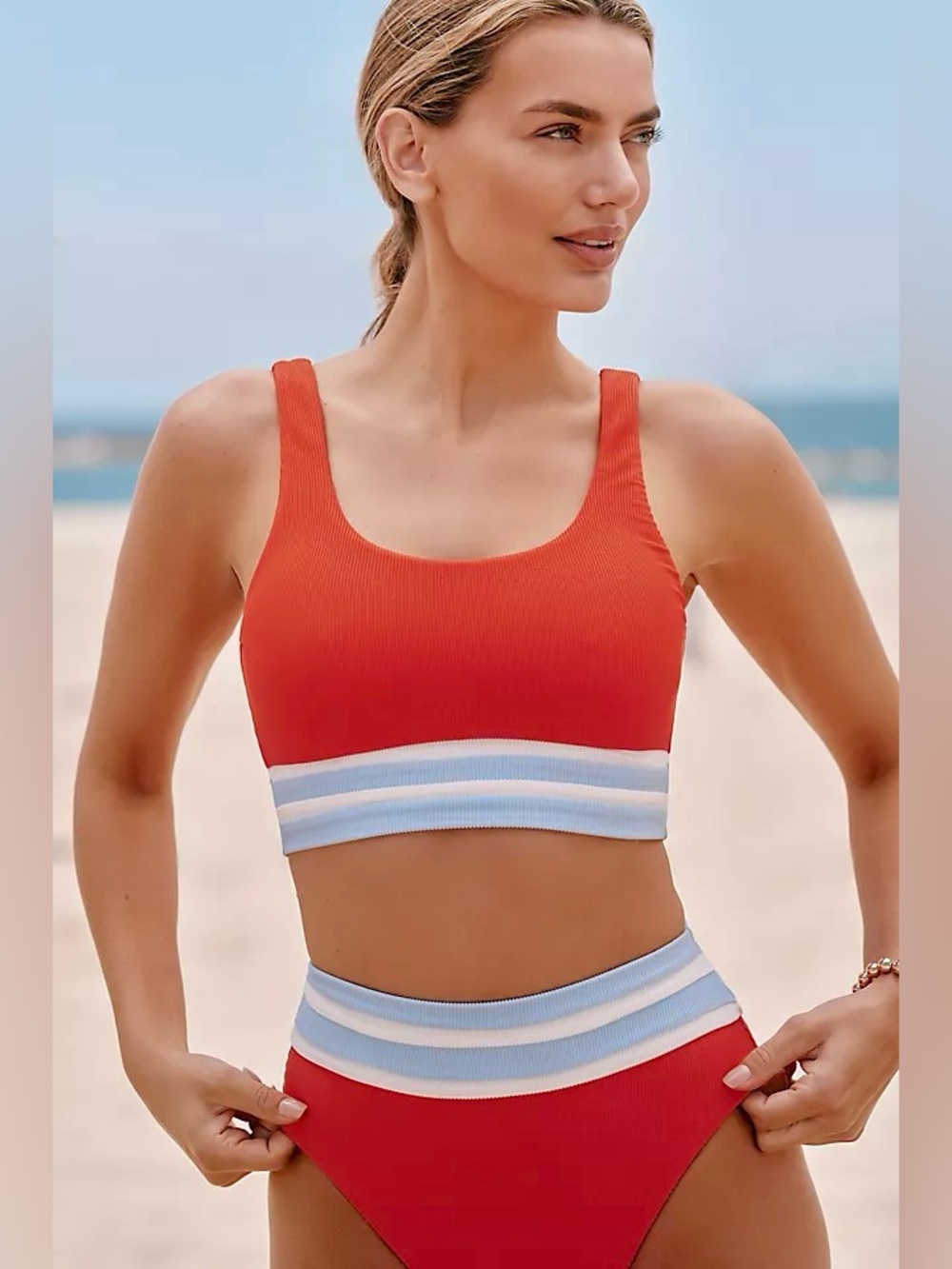 Beach Riot Thalia High-Waisted Bikini Top and Bottom Set from Anthropologie